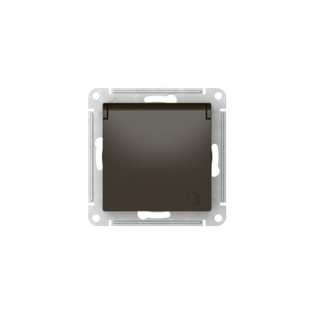 ATLASDESIGN РОЗЕТКА с заземлением со шторкой с крышкой, 16А,IP20, быстрозажимные клеммы, МОККО Systeme Electric ATN000646S