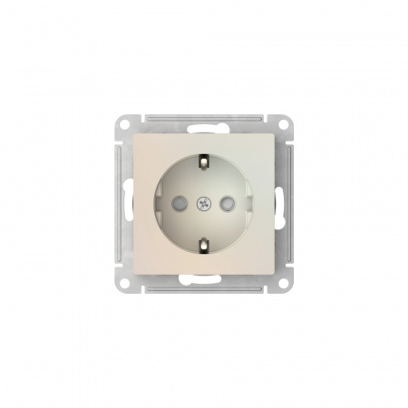 ATLASDESIGN РОЗЕТКА с заземлением со шторками, 16А, быстрозажимные клеммы, ЖЕМЧУГ Systeme Electric ATN000445S