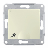 Sedna Розетка с заземлением со шторками с крышкой в рамку бежевая Schneider Electric SDN3100147