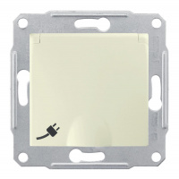 Sedna Розетка с заземлением со шторками с крышкой в рамку бежевая Schneider Electric SDN3100147