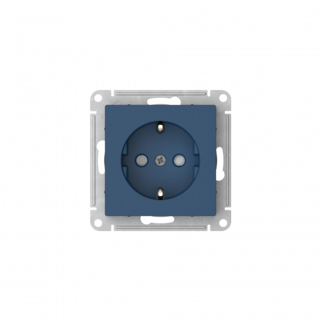 ATLASDESIGN РОЗЕТКА с заземлением со шторками, 16А, быстрозажимные клеммы, АКВАМАРИН Systeme Electric ATN001145S