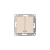 ATLASDESIGN 2-клавишный ВЫКЛЮЧАТЕЛЬ с подсветкой, сх.5а, 10АХ,мех., быстрозажимные клеммы, БЕЖЕВЫЙ Systeme Electric ATN000253S