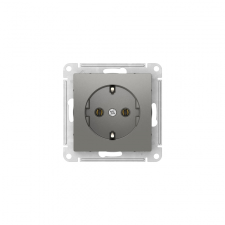 ATLASDESIGN РОЗЕТКА с заземлением, 16А, быстрозажимные клеммы, СТАЛЬ Systeme Electric ATN000943S
