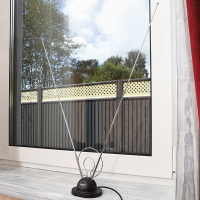 ТВ антенна комнатная телескопическая на подставке Усы (модель RX-105), REXANT 34-0105