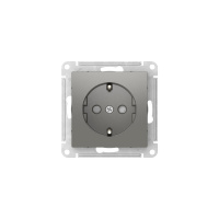 ATLASDESIGN РОЗЕТКА с заземлением со шторками, 16А, быстрозажимные клеммы, СТАЛЬ Systeme Electric ATN000945S