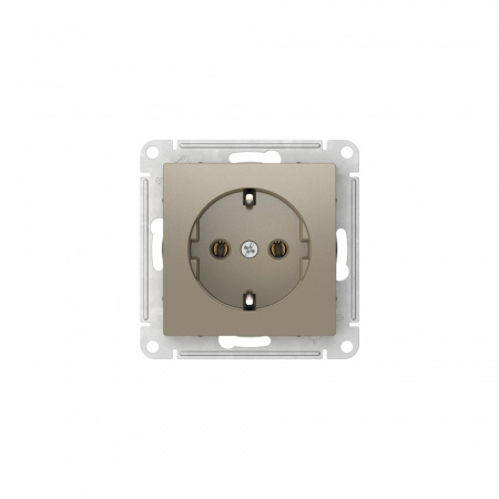 ATLASDESIGN РОЗЕТКА с заземлением, 16А, быстрозажимные клеммы, ШАМПАНЬ Systeme Electric ATN000543S
