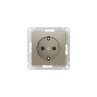 ATLASDESIGN РОЗЕТКА с заземлением, 16А, быстрозажимные клеммы, ШАМПАНЬ Systeme Electric ATN000543S