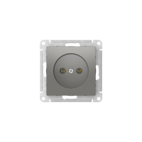 ATLASDESIGN РОЗЕТКА без заземления без шторок, 16А, быстрозажимные клеммы, СТАЛЬ Systeme Electric ATN000941S