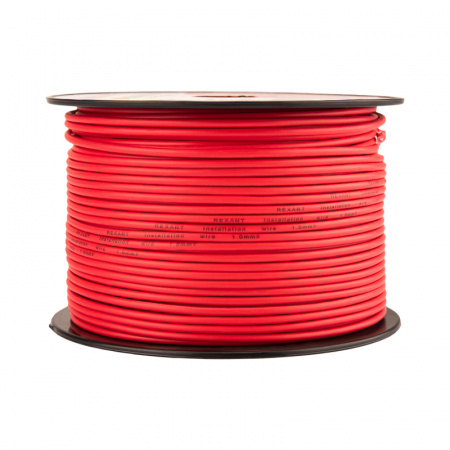 Провод ПГВА 1х1.00 мм2, красный, бухта 100 м, REXANT 01-6524