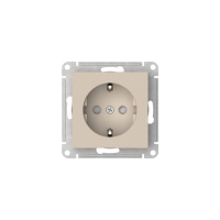 ATLASDESIGN РОЗЕТКА с заземлением со шторками, 16А, быстрозажимные клеммы, ПЕСОЧНЫЙ Systeme Electric ATN001245S