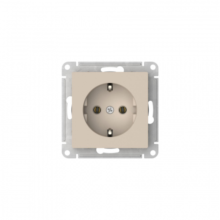 ATLASDESIGN РОЗЕТКА с заземлением, 16А, быстрозажимные клеммы, ПЕСОЧНЫЙ Systeme Electric ATN001243S