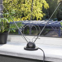 ТB антенна комнатная телескопическая на подставке Усы + кольцо, REXANT 34-0100