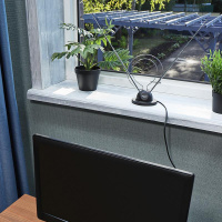 ТB антенна комнатная телескопическая на подставке Усы + кольцо, REXANT 34-0100