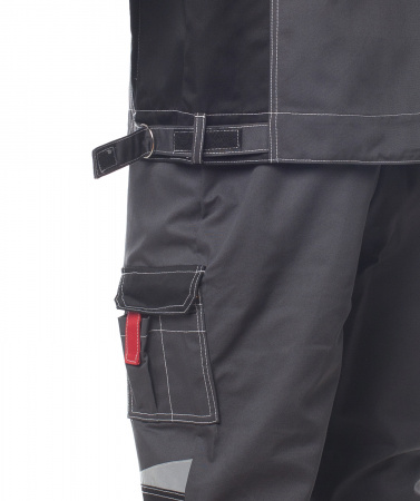 Костюм мужской ФОРМУЛА, куртка/полукомбинезон, цвет темно-серый/красный/чёрный, р. 52-54/182-188 Эталон-Спецодежда 100586 00000114365