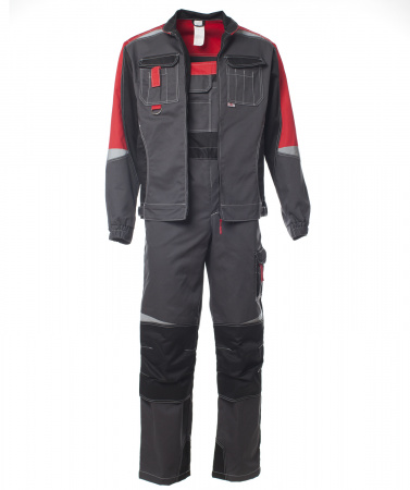 Костюм мужской ФОРМУЛА, куртка/полукомбинезон, цвет темно-серый/красный/чёрный, р. 52-54/182-188 Эталон-Спецодежда 100586 00000114365