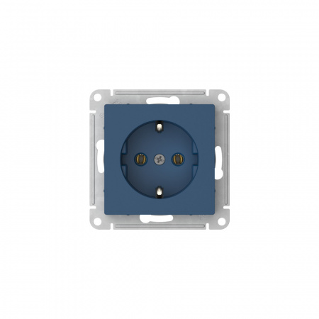 ATLASDESIGN РОЗЕТКА с заземлением, 16А, быстрозажимные клеммы, АКВАМАРИН Systeme Electric ATN001143S