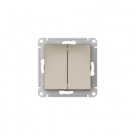 ATLASDESIGN 2-клавишный ПЕРЕКЛЮЧАТЕЛЬ, сх.6/2, 10АХ, быстрозажимные клеммы, ШАМПАНЬ Systeme Electric ATN000565S