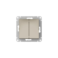 ATLASDESIGN 2-клавишный ПЕРЕКЛЮЧАТЕЛЬ, сх.6/2, 10АХ, быстрозажимные клеммы, ШАМПАНЬ Systeme Electric ATN000565S