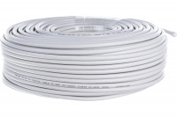 Кабель коаксиальный RG-6U+Cu, 75 Ом, Cu/Al/Cu, 75%, бухта 100 м, белый, REXANT 01-2223