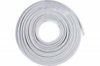 Кабель коаксиальный RG-6U+Cu, 75 Ом, Cu/Al/Cu, 75%, бухта 100 м, белый, REXANT 01-2223