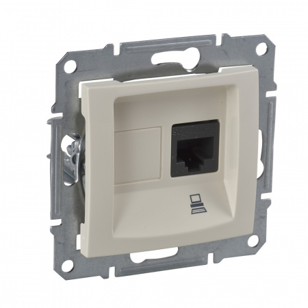 Sedna Розетка компьютерная RJ45 категория 5е в рамку бежевая Schneider Electric SDN4300147