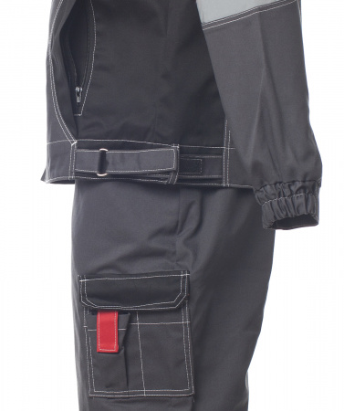 Костюм мужской ФОРМУЛА, куртка/полукомбинезон, цвет темно-серый/красный/чёрный, р. 48-50/182-188 Эталон-Спецодежда 100586 00000100590