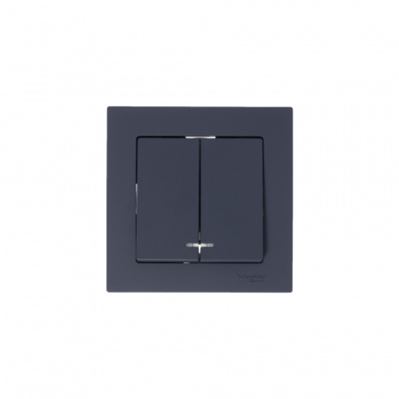 Выключатель двухклавишный ATLASDESIGN с подсветкой схема 5а 10АХ механизм грифель Systeme Electric ATN000753