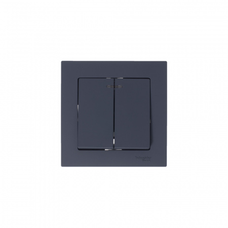 Выключатель двухклавишный ATLASDESIGN с подсветкой схема 5а 10АХ механизм грифель Systeme Electric ATN000753