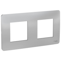 Рамка UNICA STUDIO двухпостовая алюминий Schneider Electric NU200430