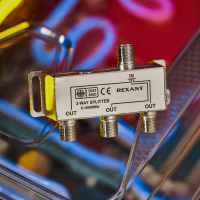 Делитель ТВ х 3 под F разъём 5-1000 МГц, REXANT 05-6002