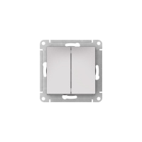 ATLASDESIGN 2-клавишный ВЫКЛЮЧАТЕЛЬ, сх.5, 10АХ, быстрозажимные клеммы, АЛЮМИНИЙ Systeme Electric ATN000351S