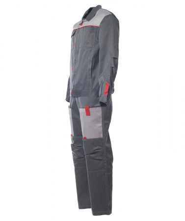 114714 Костюм мужской ФАВОРИТ-2 куртка, полукомбинезон, цвет тёмно-серый с серым и красным, р-р 48-50 96-100/170-176 Эталон-Спецодежда  00000079913