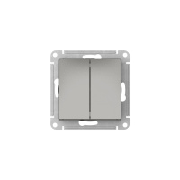 ATLASDESIGN 2-клавишный ВЫКЛЮЧАТЕЛЬ, сх.5, 10АХ, быстрозажимные клеммы, СТАЛЬ Systeme Electric ATN000951S