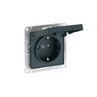 ATLASDESIGN РОЗЕТКА с заземлением со шторкой с крышкой, 16А, IP20, быстрозажимные клеммы, ИЗУМРУД Systeme Electric ATN000846S