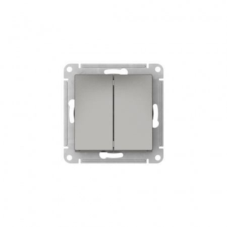 ATLASDESIGN 2-клавишный ПЕРЕКЛЮЧАТЕЛЬ, сх.6/2, 10АХ, быстрозажимные клеммы, СТАЛЬ Systeme Electric ATN000965S