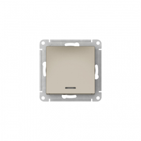 ATLASDESIGN 1-клавишный ПЕРЕКЛЮЧАТЕЛЬ с подсветкой, сх.6а, 10АХ, быстрозажимные клеммы, ШАМПАНЬ Systeme Electric ATN000563S