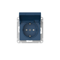 ATLASDESIGN РОЗЕТКА с заземл. со шторк. с крышкой,16А, IP20, быстрозажимные клеммы, АКВАМАРИН Systeme Electric ATN001146S