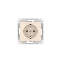 GLOSSA РОЗЕТКА с заземлением, 16А, быстрозажимные клеммы, БЕЖЕВЫЙ Systeme Electric GSL000243S