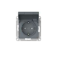 ATLASDESIGN РОЗЕТКА с заземл. со шторк. с крышкой,16А,IP20,мех., быстрозажимные клеммы, ГРИФЕЛЬ Systeme Electric ATN000746S