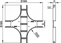 Ответвитель Х-образный 400х80 R300 DKC LX8304