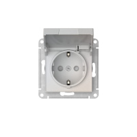 ATLASDESIGN РОЗЕТКА с заземл. со шторк. с крышкой, 16А, IP20,мех., быстрозажимные клеммы, ЖЕМЧУГ Systeme Electric ATN000446S
