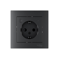 ATLASDESIGN SMART РОЗЕТКА с заземл., со шт., Zigbee, L+N, 16А, мех., КАРБОН Systeme Electric ATN001045Z