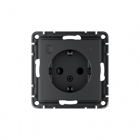 ATLASDESIGN SMART РОЗЕТКА с заземл., со шт., Zigbee, L+N, 16А, мех., КАРБОН Systeme Electric ATN001045Z