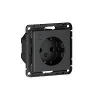 ATLASDESIGN SMART РОЗЕТКА с заземл., со шт., Zigbee, L+N, 16А, мех., КАРБОН Systeme Electric ATN001045Z