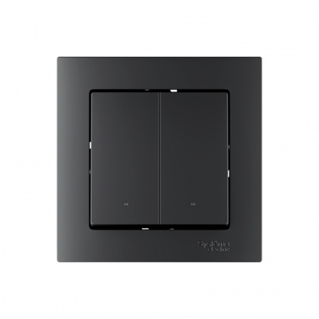 ATLASDESIGN SMART 2-кл. ВЫКЛЮЧАТЕЛЬ с подсв., Zigbee, сх.5, L+N, 10А, мех., КАРБОН Systeme Electric ATN001053Z