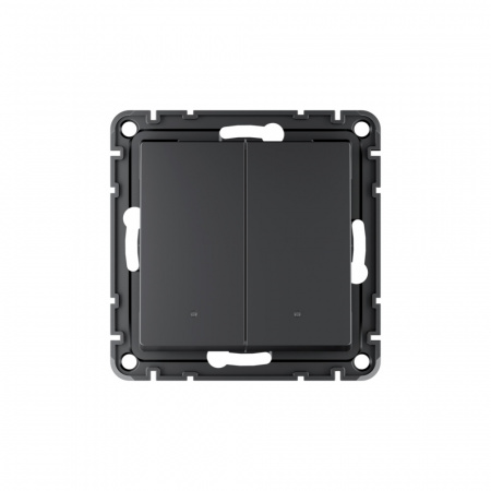 ATN001053Z ATLASDESIGN SMART 2-кл. ВЫКЛЮЧАТЕЛЬ с подсв., Zigbee, сх.5, L+N, 10А, мех., КАРБОН Systeme Electric 