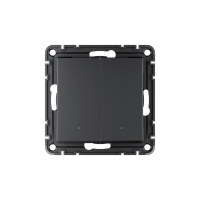 ATLASDESIGN SMART 2-кл. ВЫКЛЮЧАТЕЛЬ с подсв., Zigbee, сх.5, L+N, 10А, мех., КАРБОН Systeme Electric ATN001053Z