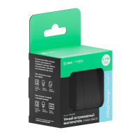 ATLASDESIGN SMART 2-кл. ВЫКЛЮЧАТЕЛЬ с подсв., Zigbee, сх.5, L+N, 10А, мех., КАРБОН Systeme Electric ATN001053Z