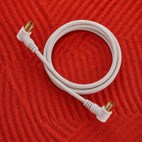 Шнур ТВ гнездо - ТВ штекер, угловой, длина 1.5 метра, белый, REXANT 18-0022