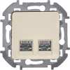 Розетка компьютерная двойная RJ45 категория 5Е UTP слоновая кость INSPIRIA IEK 673836